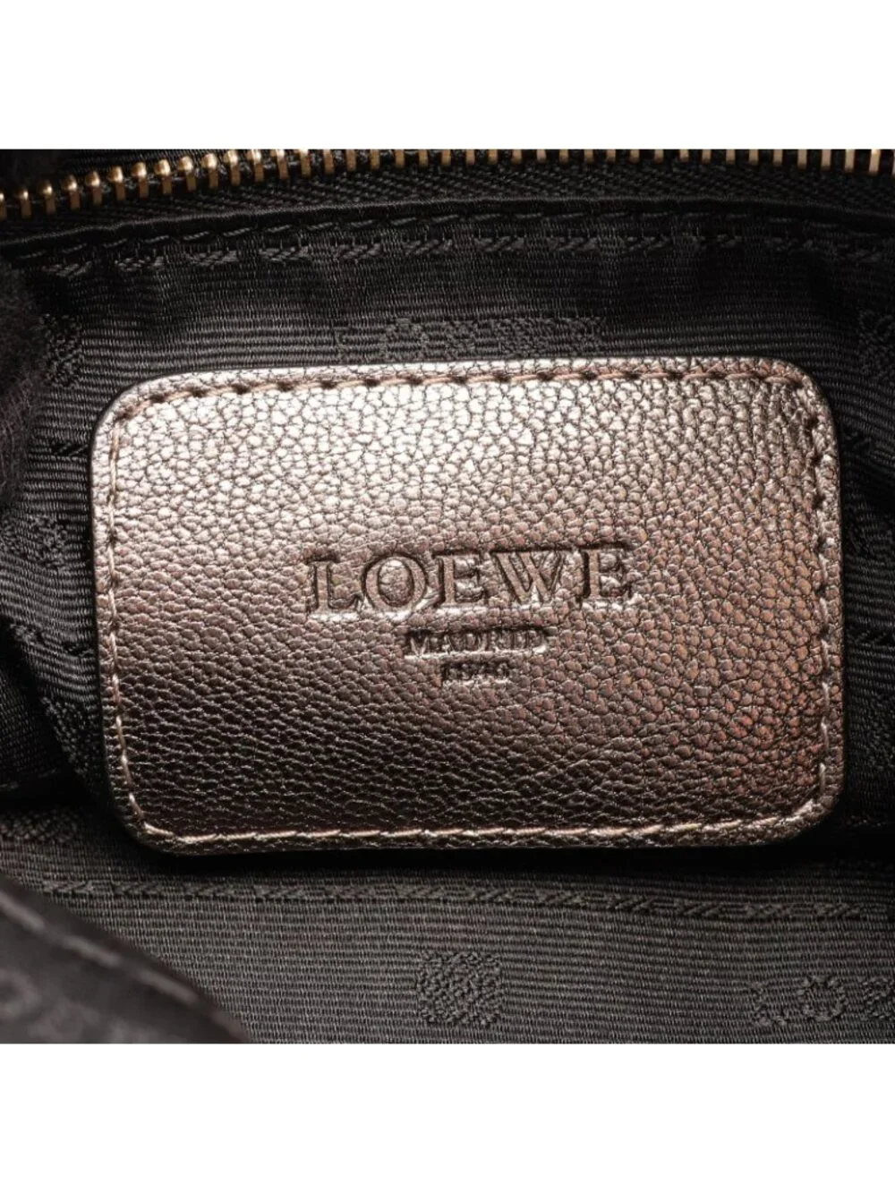 Loewe Shoulder Bag Anagram Metallic Maia 2-Way Champagne Gold Leather